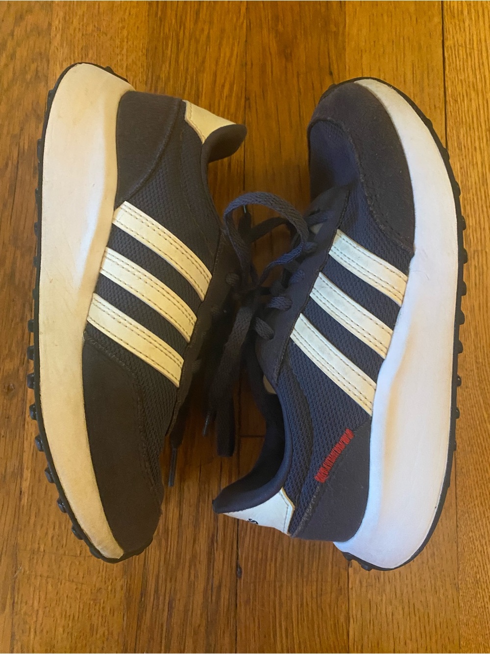 Adidas Kids Navy and White Retro Runner Sneakers